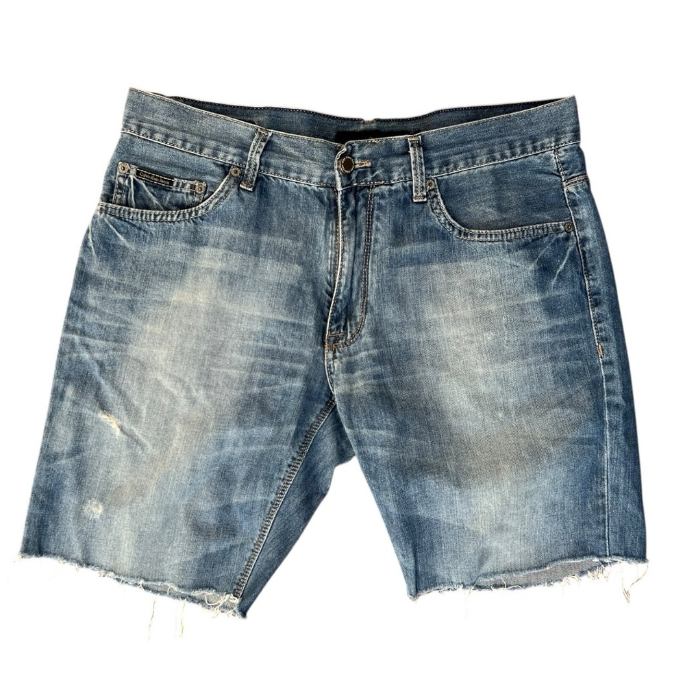🩳‎ Calvin Klein Jeans Men’s Cutoff Denim Shorts 34 | Raw Hem Blue